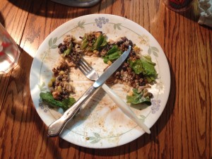 Dinner plate-fork-knife-finished eating