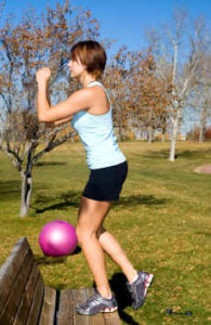 Woman exercising outside