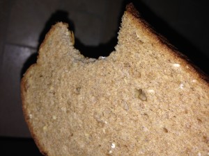 Bite out of bread