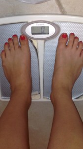 Scale-womans feet