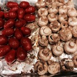 Pre-roasted tomatoes-mushrooms