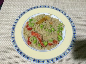 Roasted Red Pepper and Edamame Quinoa Salad