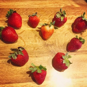 Strawberries in heart
