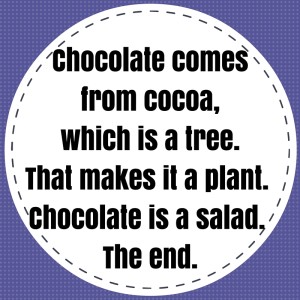 Chocolate comes from cocoa